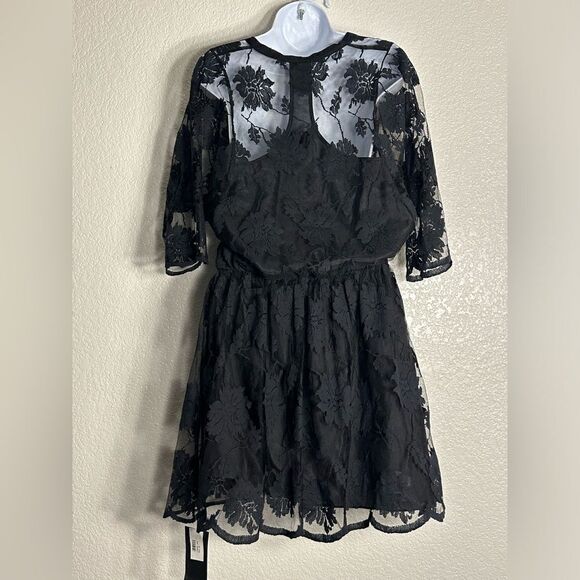 MASON by Michelle Mason Blk‎ Fairy Grunge Lace Sheer Gothic Floral Punk dress 10 - Picture 6 of 10